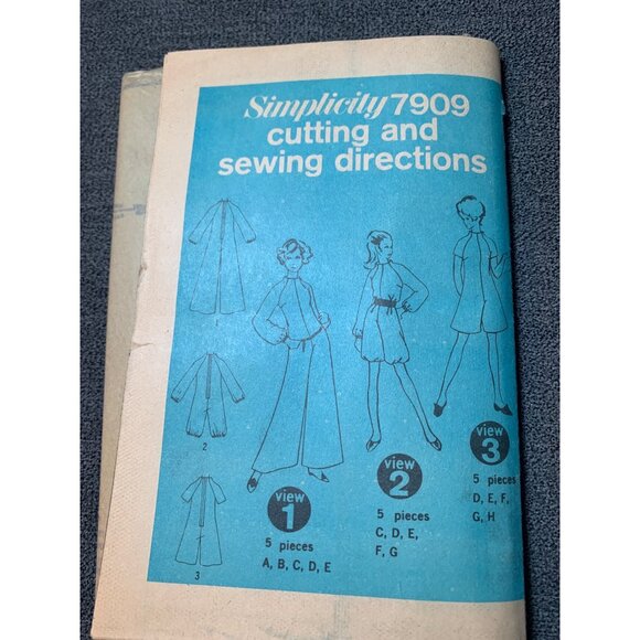 Simplicity 7909 Vintage Sewing Pattern Pantsuit & Dress Size 10 1970s - Picture 6 of 6